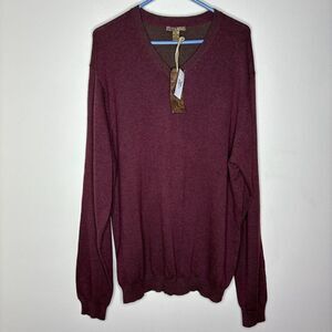mens wearhouse maroon pullover sweater New size XL